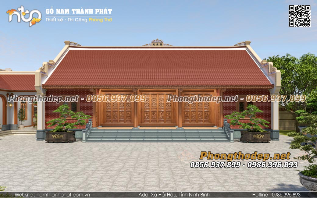 Nhà gỗ 5 gian 2 buồng lồi